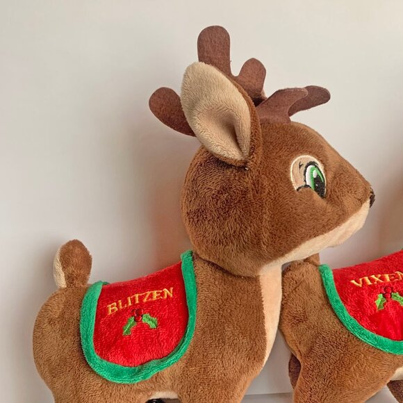 Kellytoy Reindeer Blitzen and  Vixen Lot of 2 Christmas Toys 12” - Picture 5 of 9
